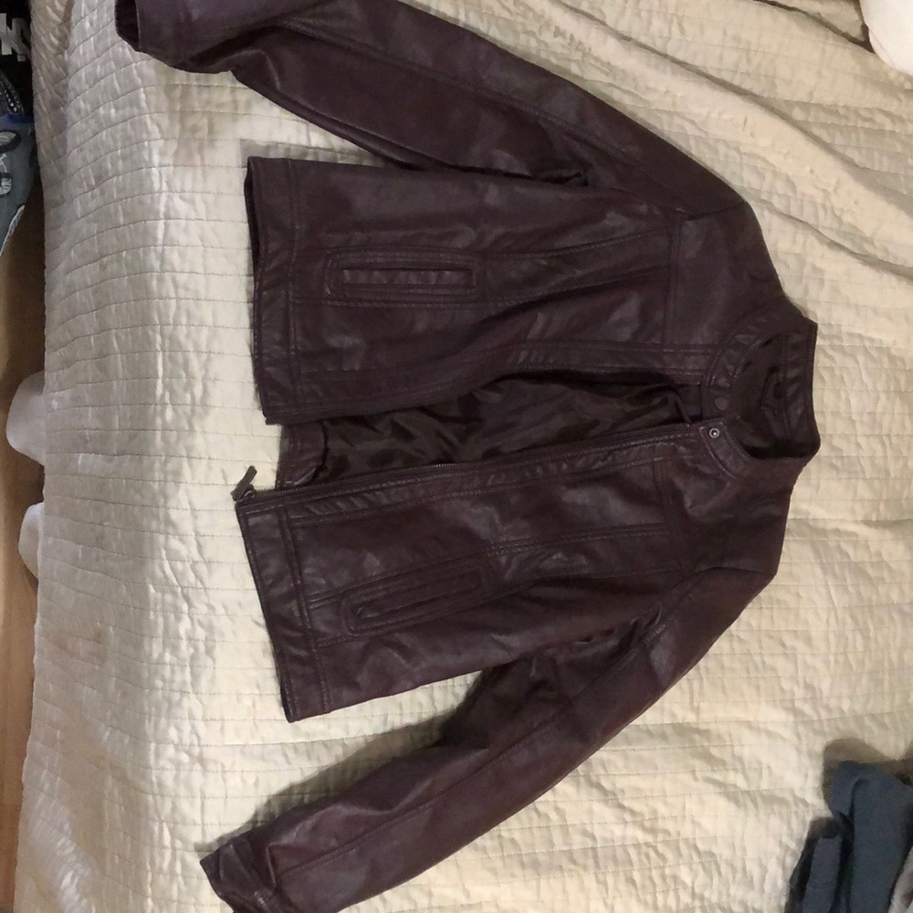 Maroon leather jacket